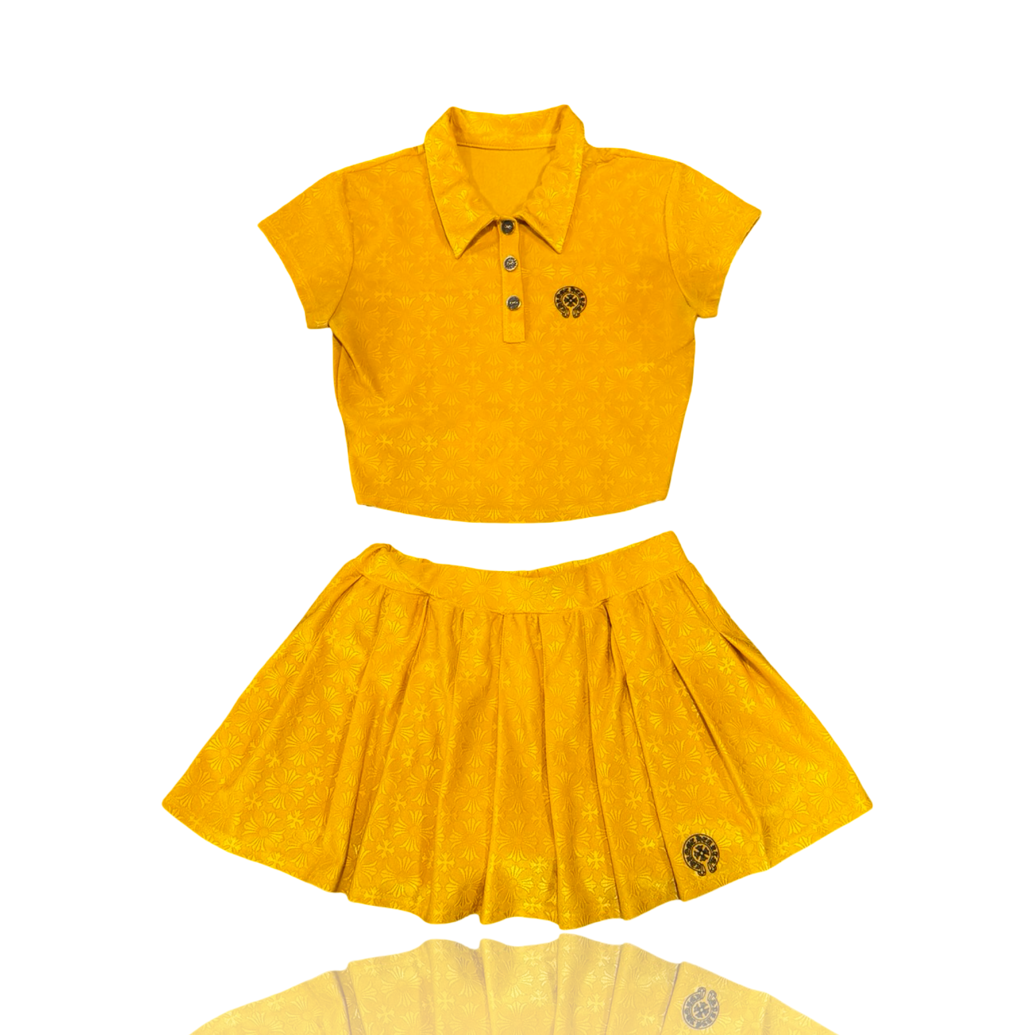 Chrome Hearts Yellow Cross Jacquard Set