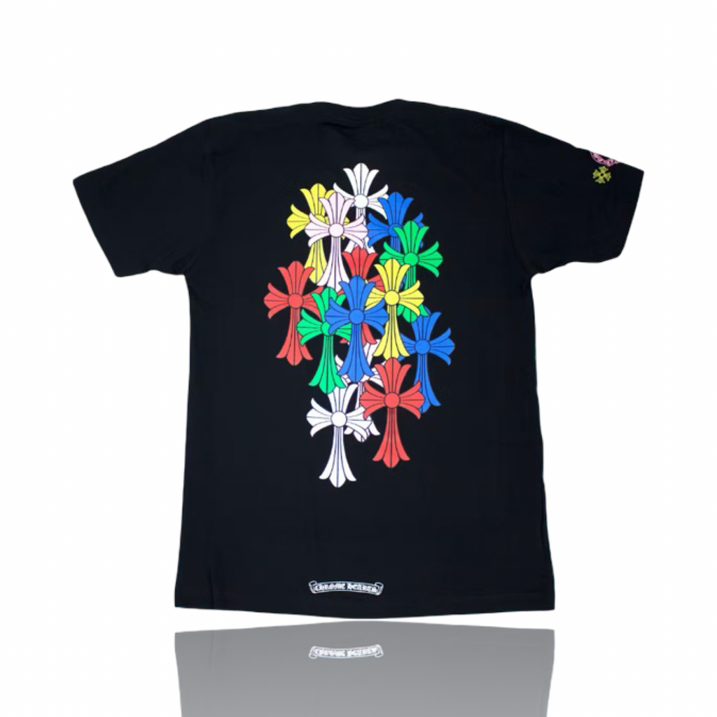 Chrome Hearts Multicolor Cemetery Cross Tee Black