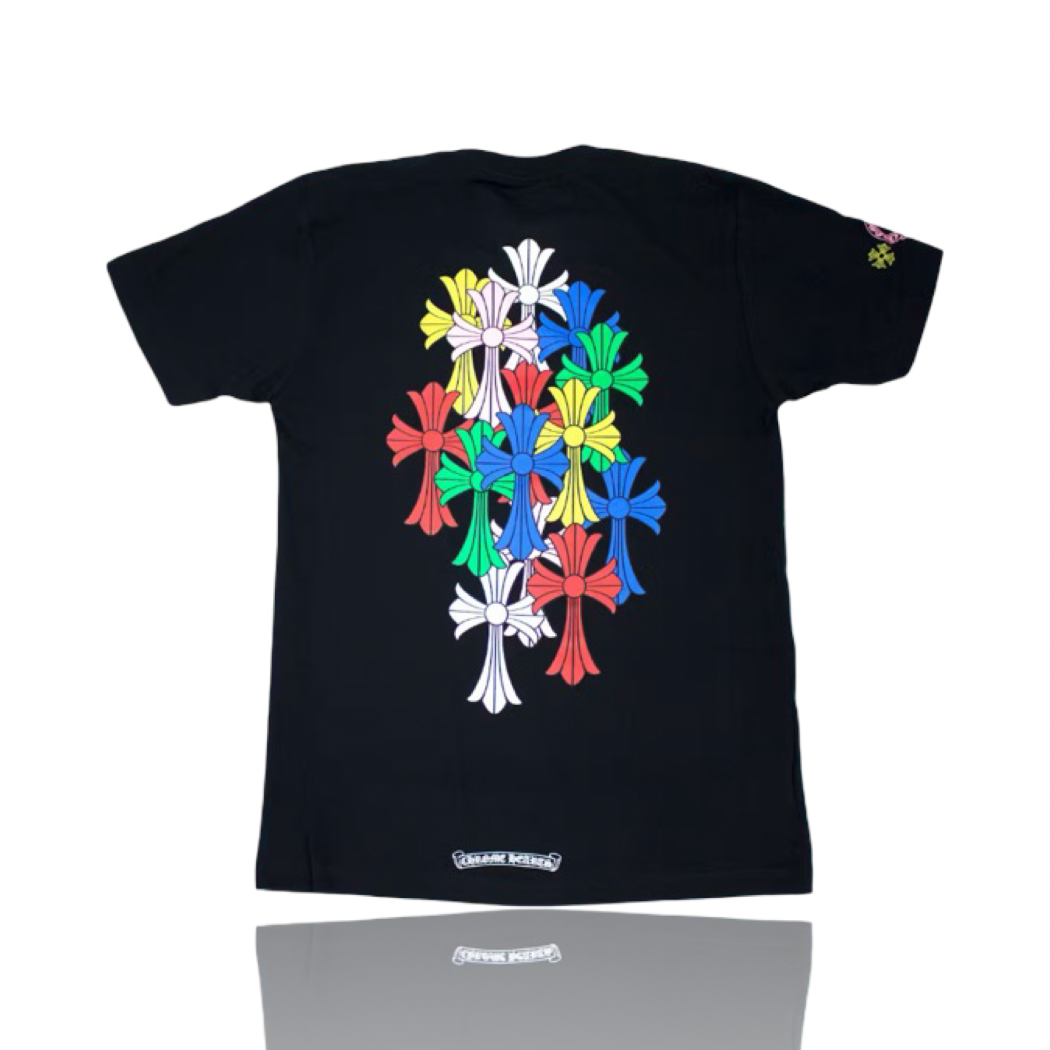 Chrome Hearts Multicolor Cemetery Cross Tee Black