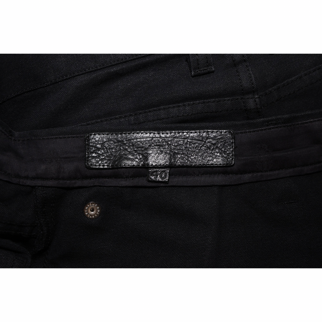 Chrome Hearts Leather Cross Patch Double Knee Carpenter Pants