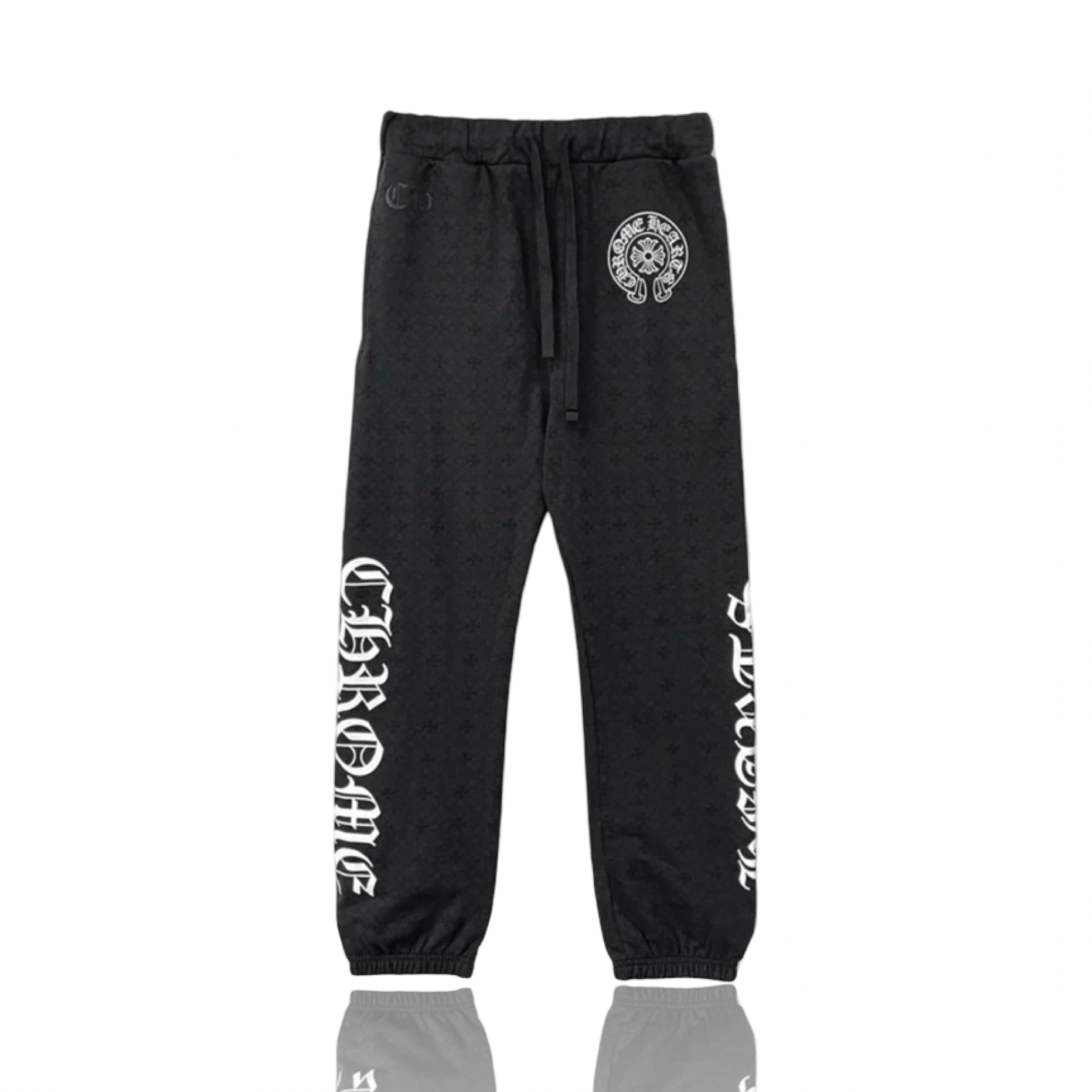 Chrome Hearts Pattern Cross Script Logo Pants Black