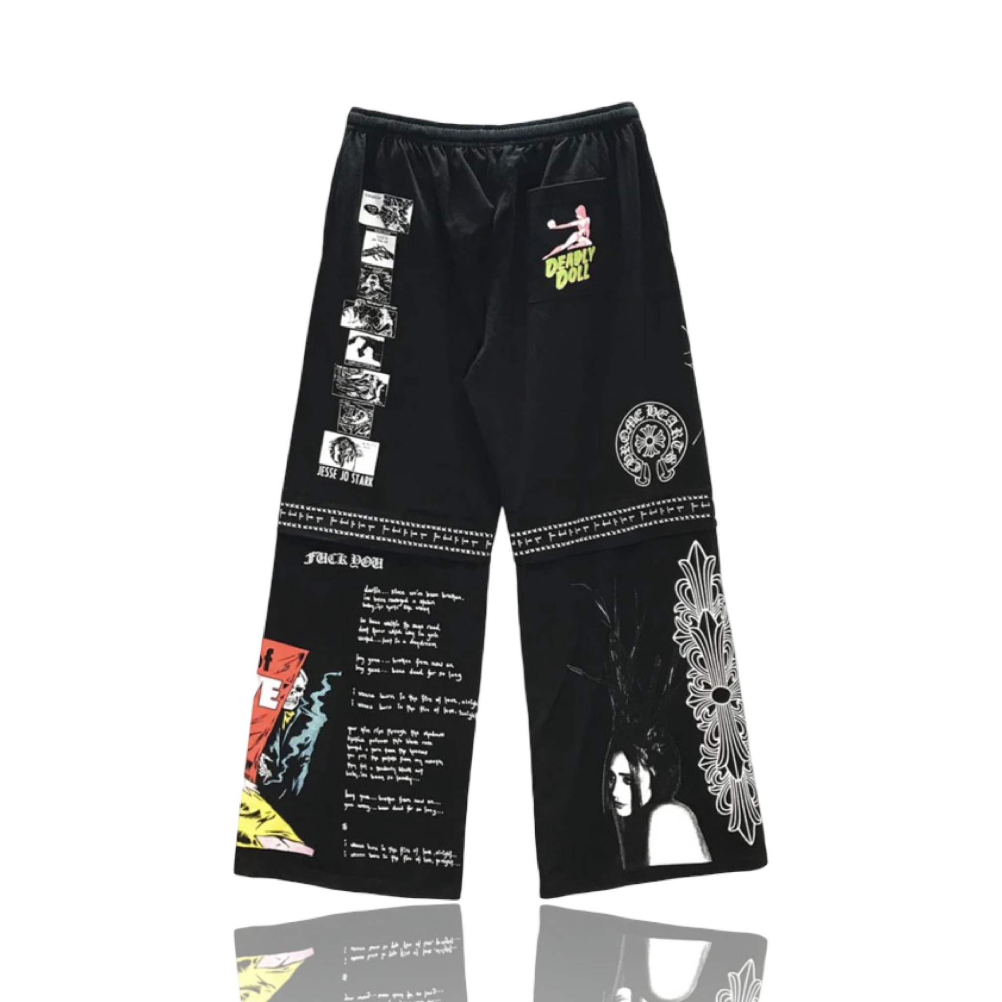 Chrome Hearts Deadly Doll Comic Pants Black