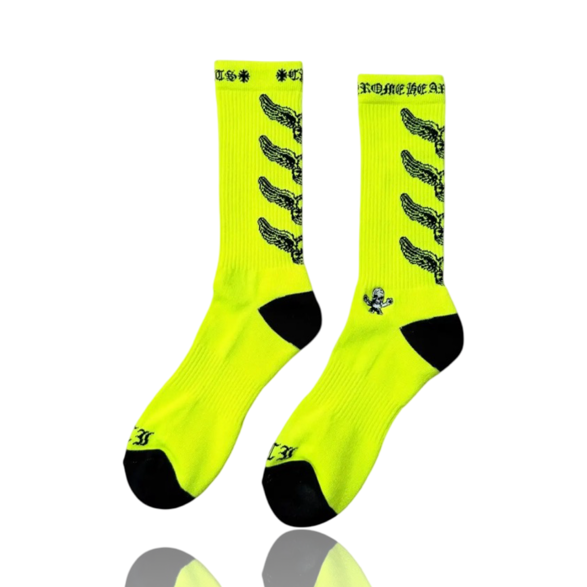 Chrome Hearts Neon Yellow FOTI Socks