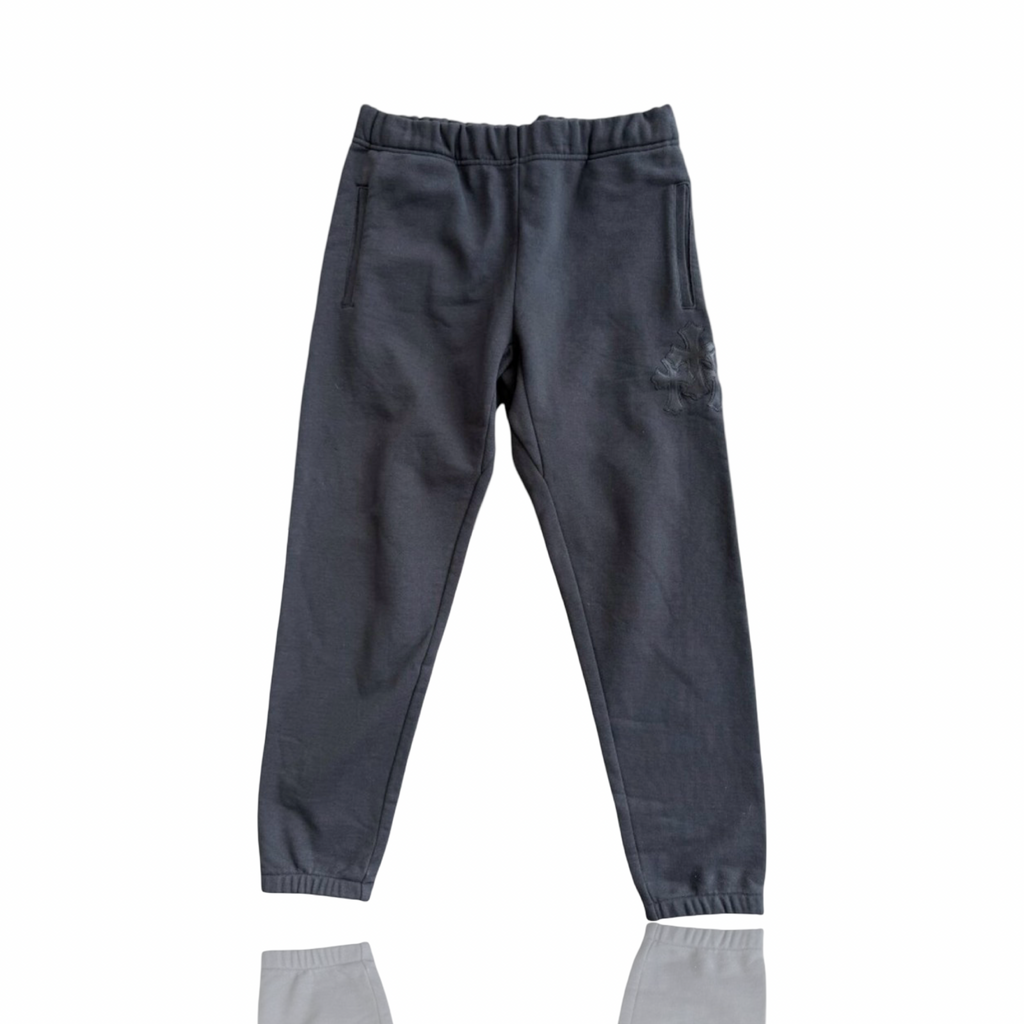 Chrome Hearts Leather Cross Sweatpants Black