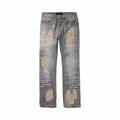 Who Decides War Grey Scripture Jeans