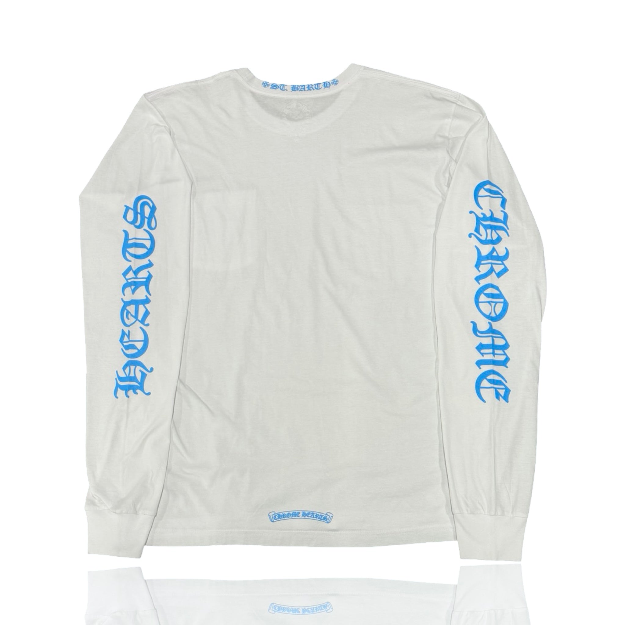 Chrome Hearts St.Barths White Blue Neck Logo LongSleeve