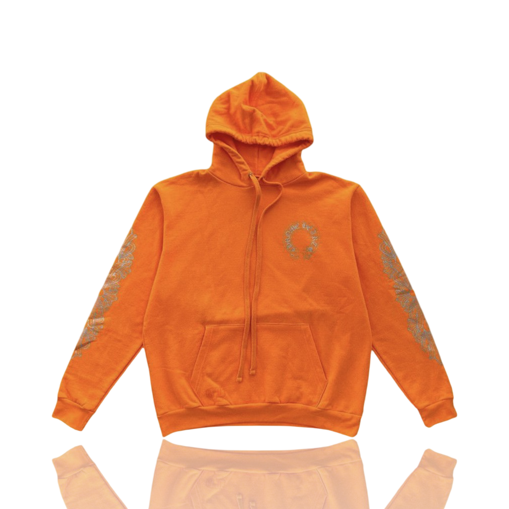 Chrome Hearts Horseshoe Logo Hoodie Neon Orange