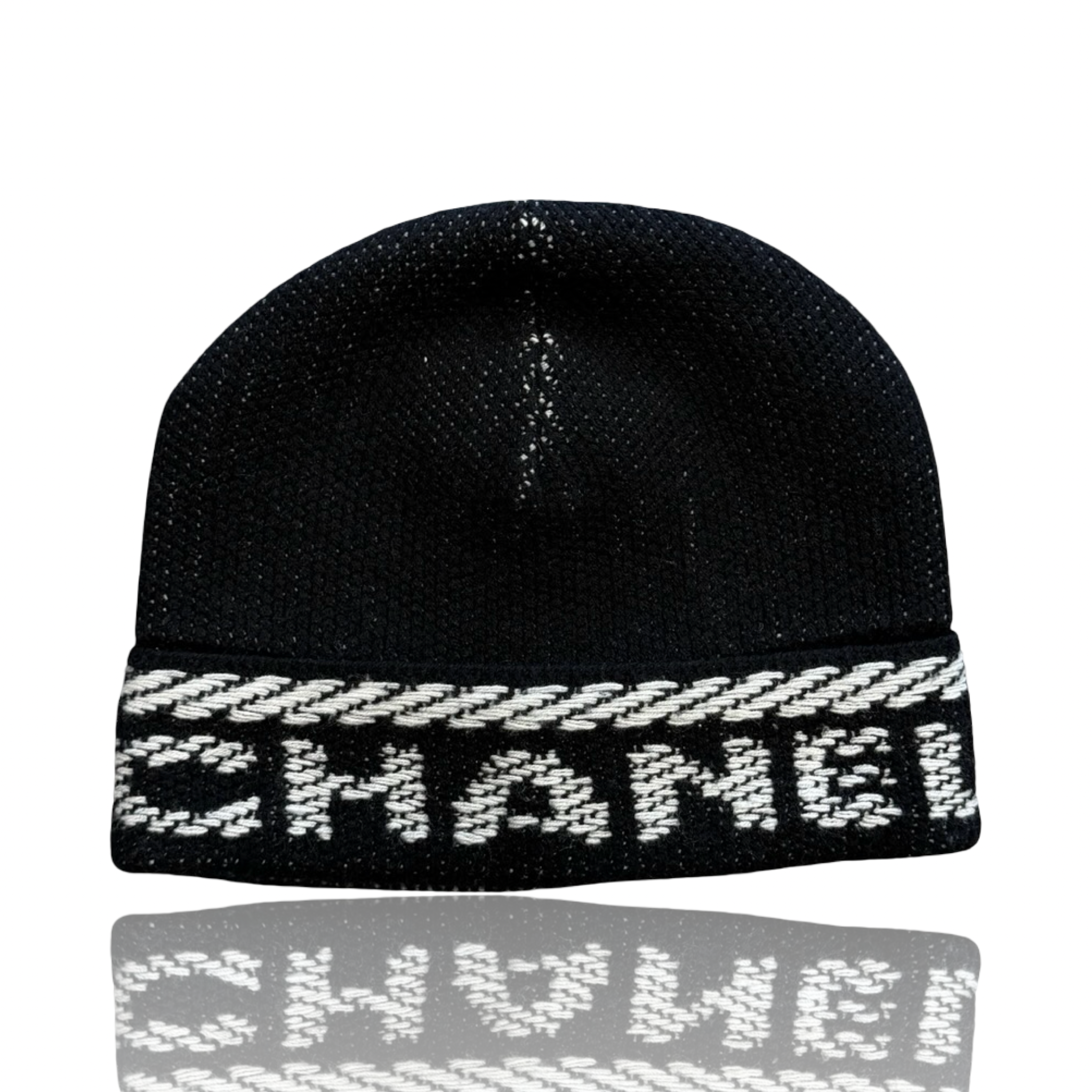 Chanel Cashmere Logo Knit Beanie Black