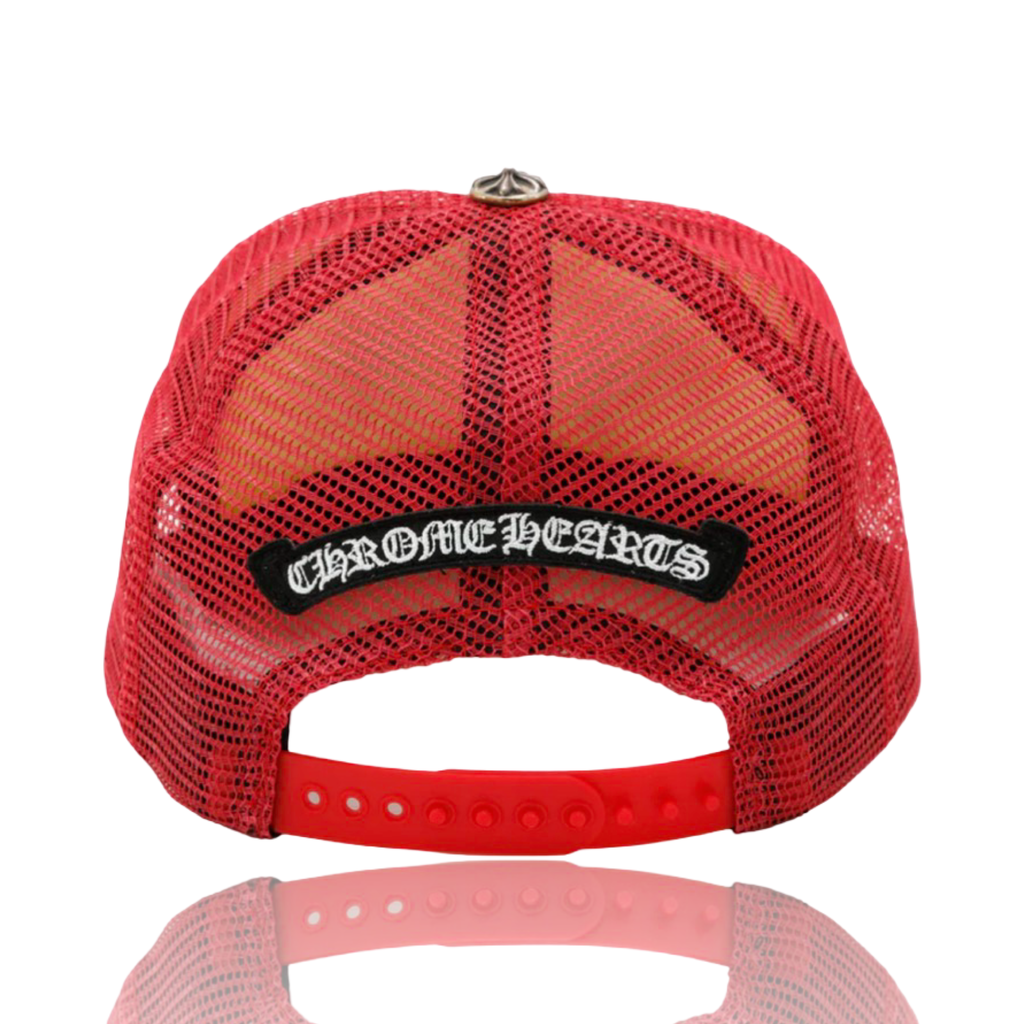 Chrome Hearts Multicolor Cemetery Cross Trucker Red