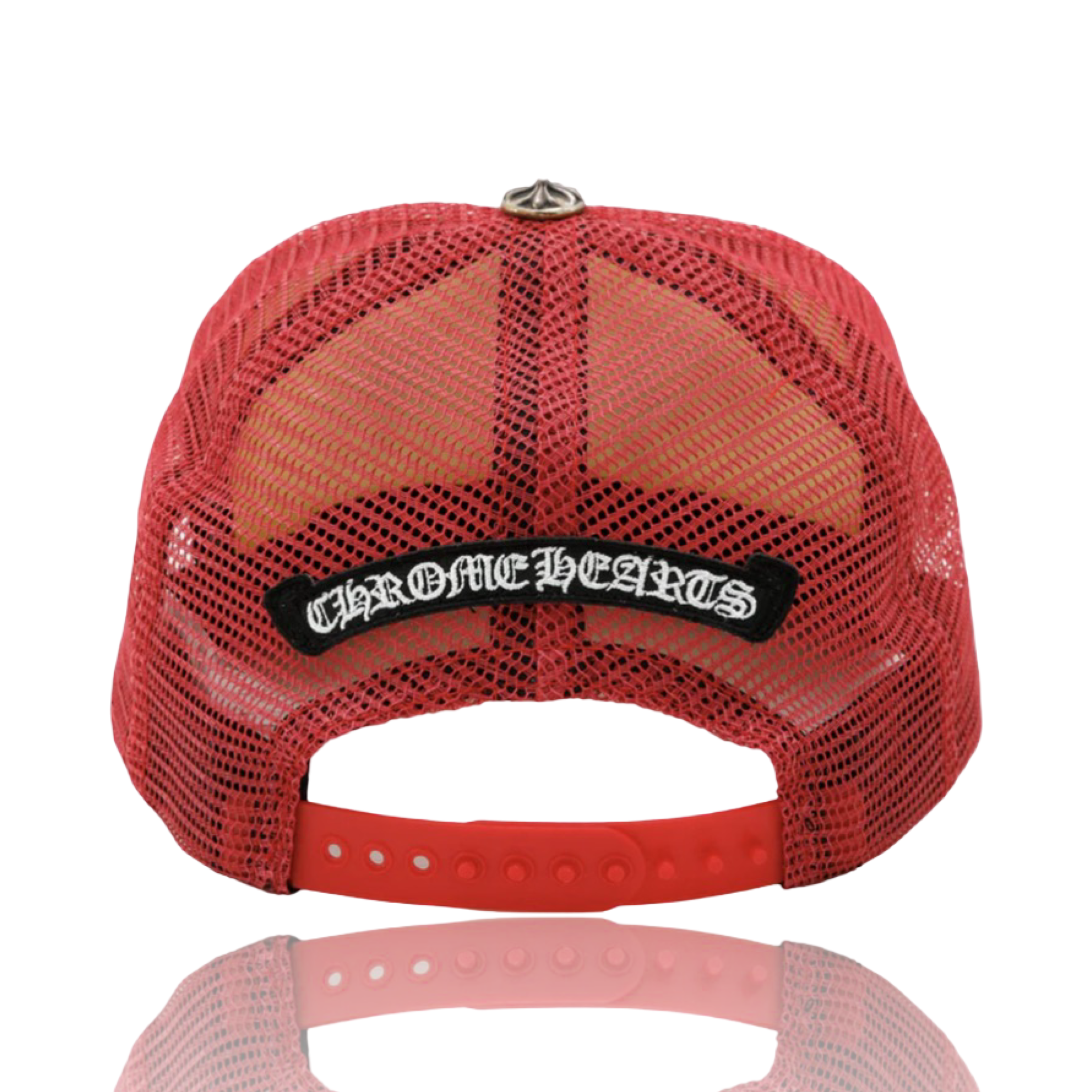 Chrome Hearts Multicolor Cemetery Cross Trucker Red