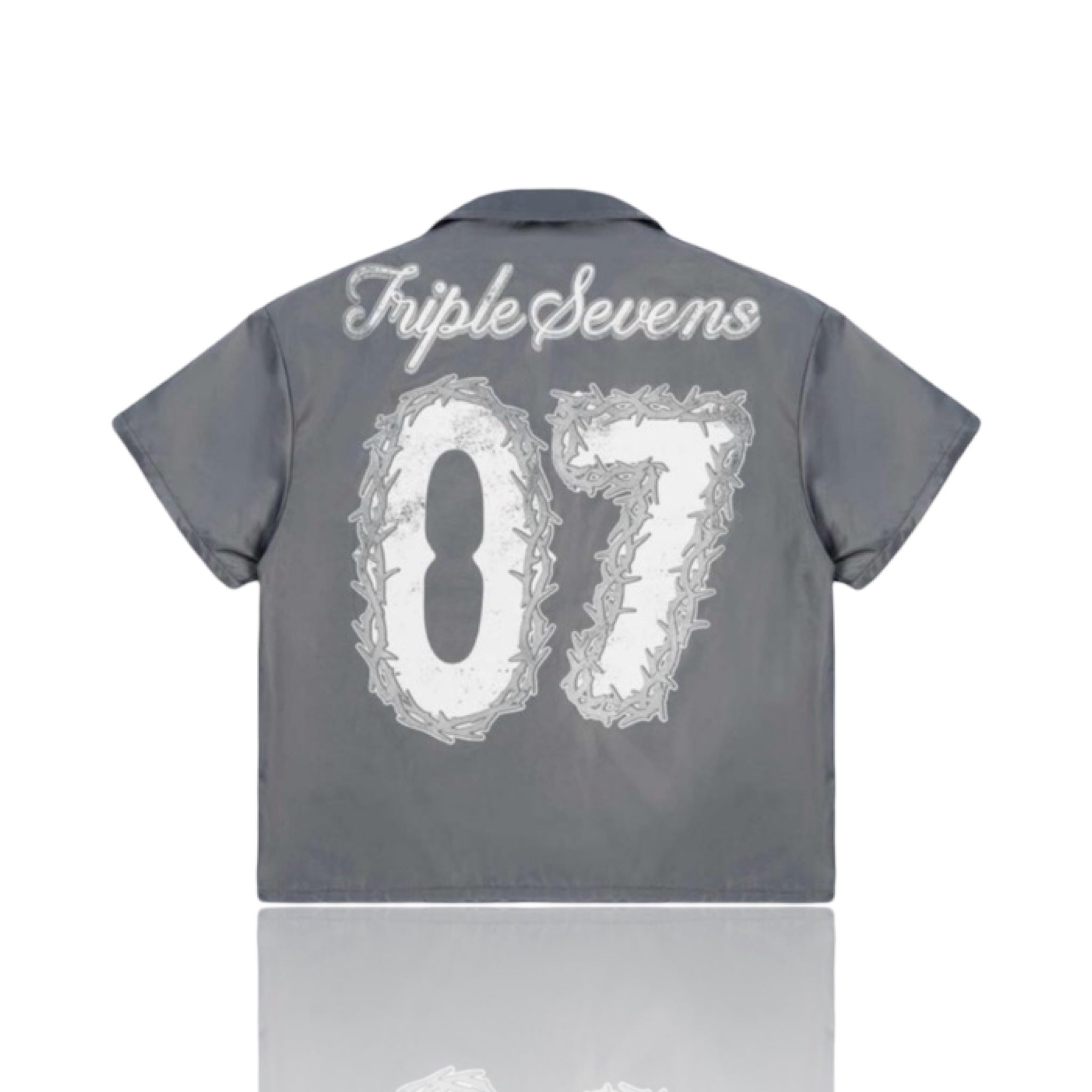 Triple Sevens 07 Nylon Button Up Shirt Gray