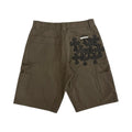 Chrome Hearts Double Knee Leather Cross Patch Shorts Brown
