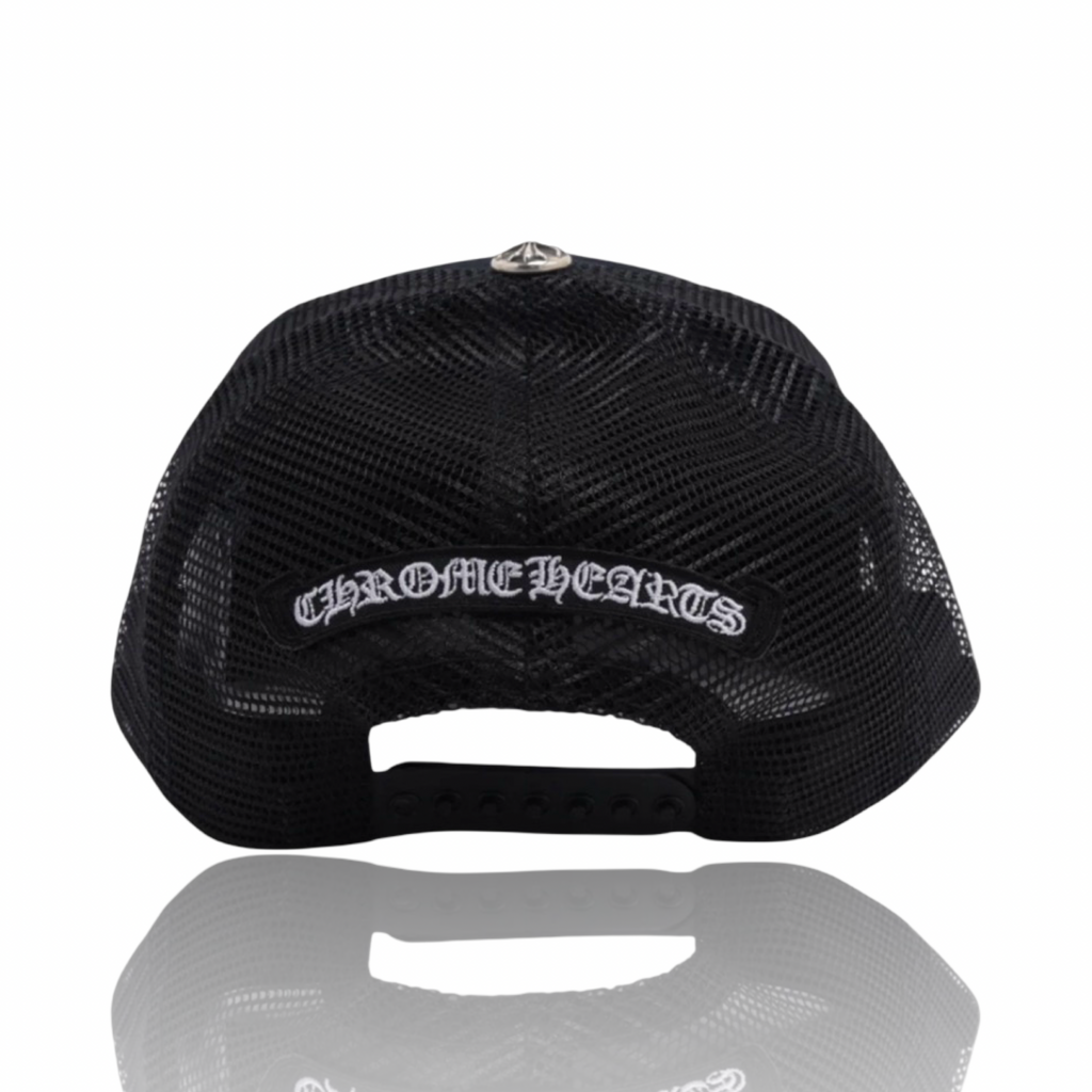 Chrome Hearts Pink Triple Cross Patch Trucker Black