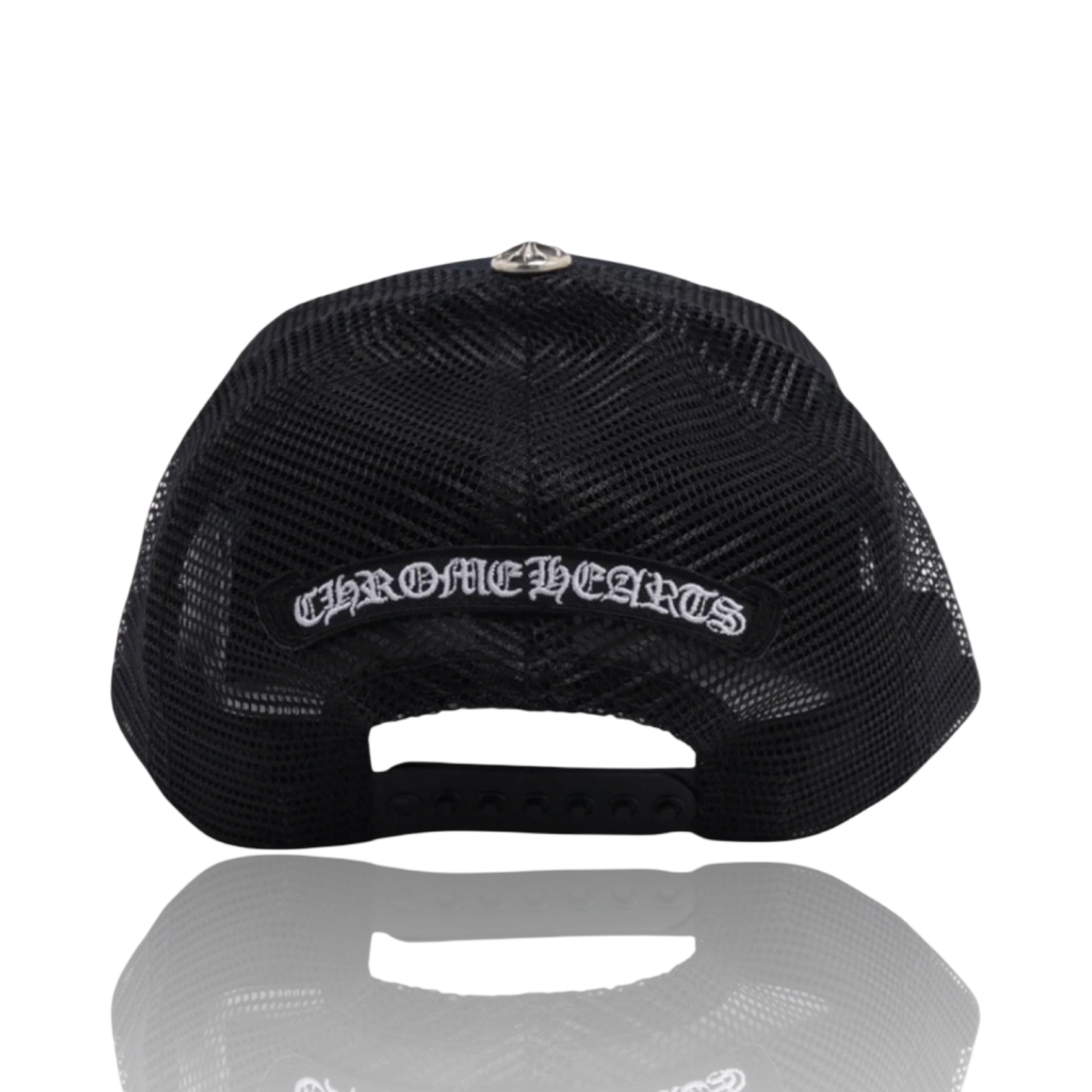 Chrome Hearts Pink Triple Cross Patch Trucker Black
