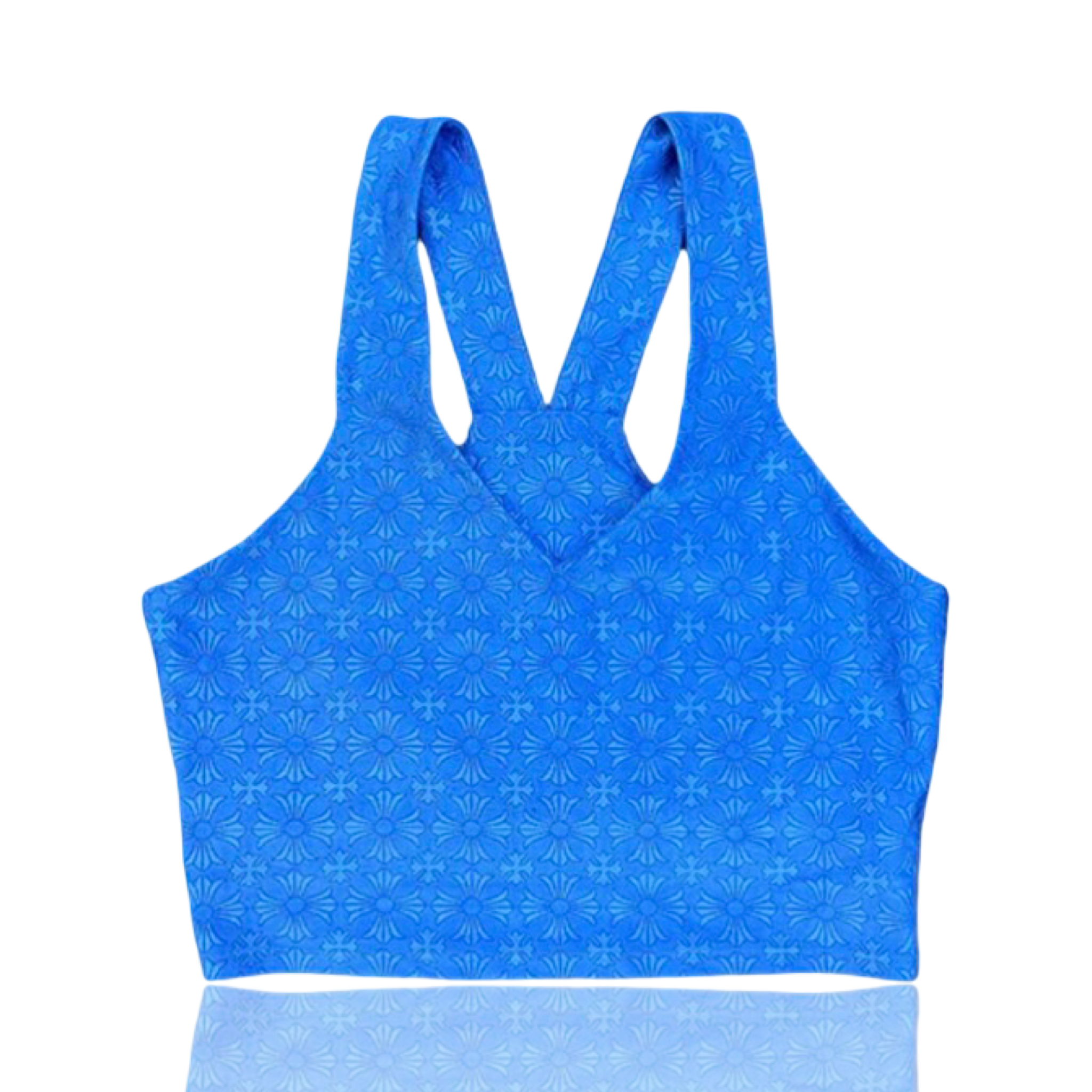 Chrome Hearts Blue Cross Jacquard Sports Bra