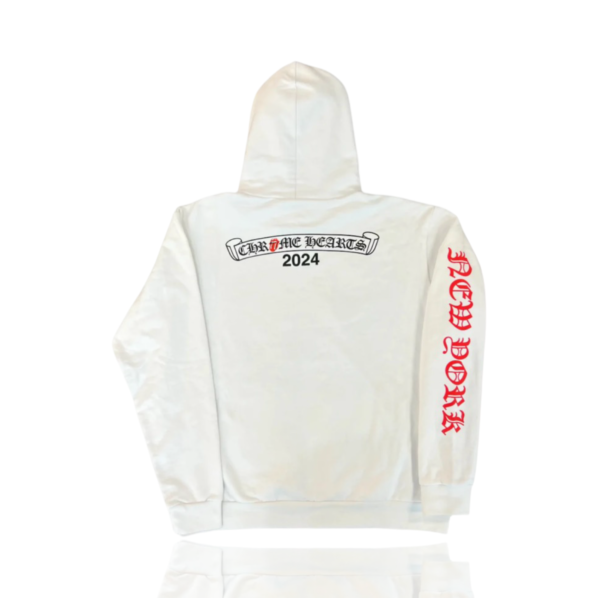 Chrome Hearts Rolling Stone 2024 Logo Hoodie White