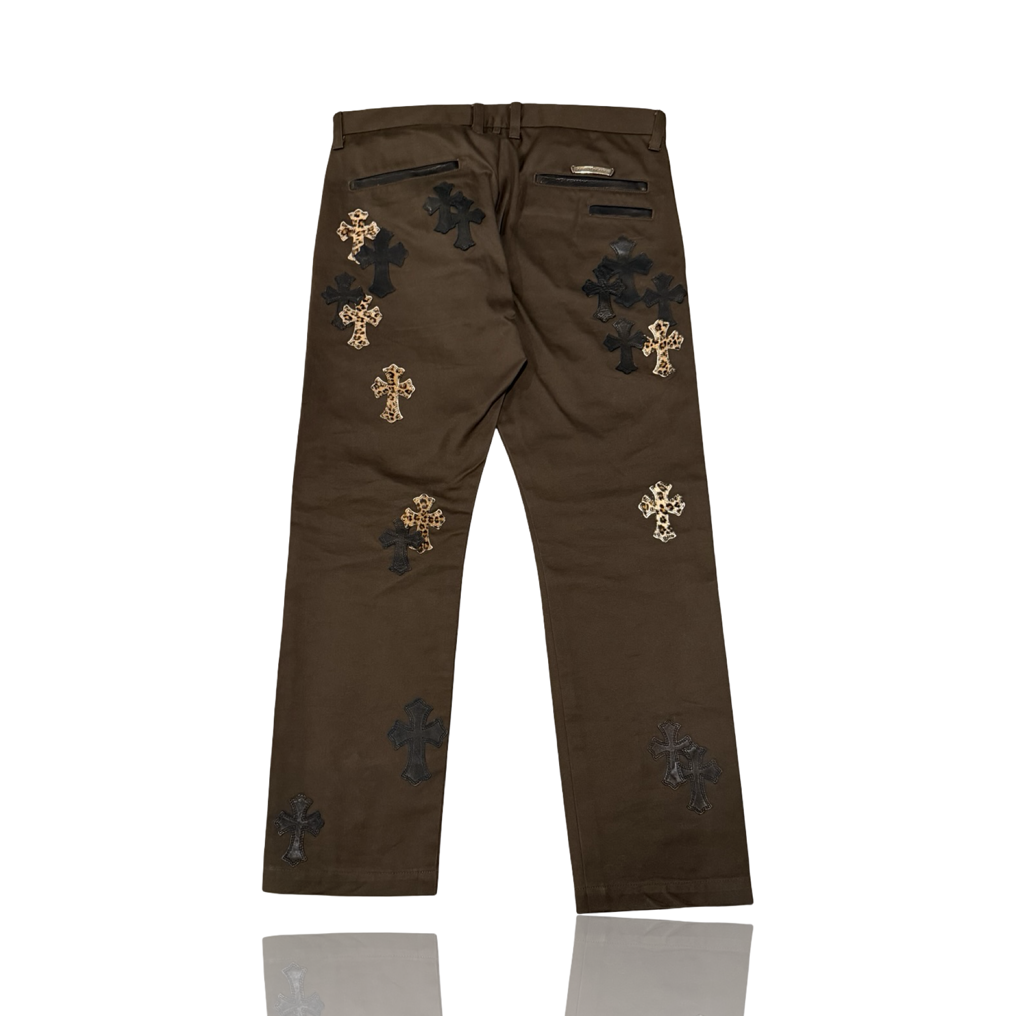 Chrome Hearts Brown Leopard Patch Chino Pants