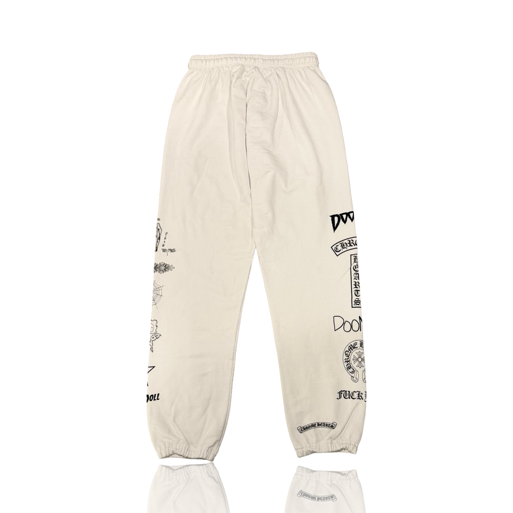 Chrome Hearts Deadly Doll Vine Hearts Sweatpants White
