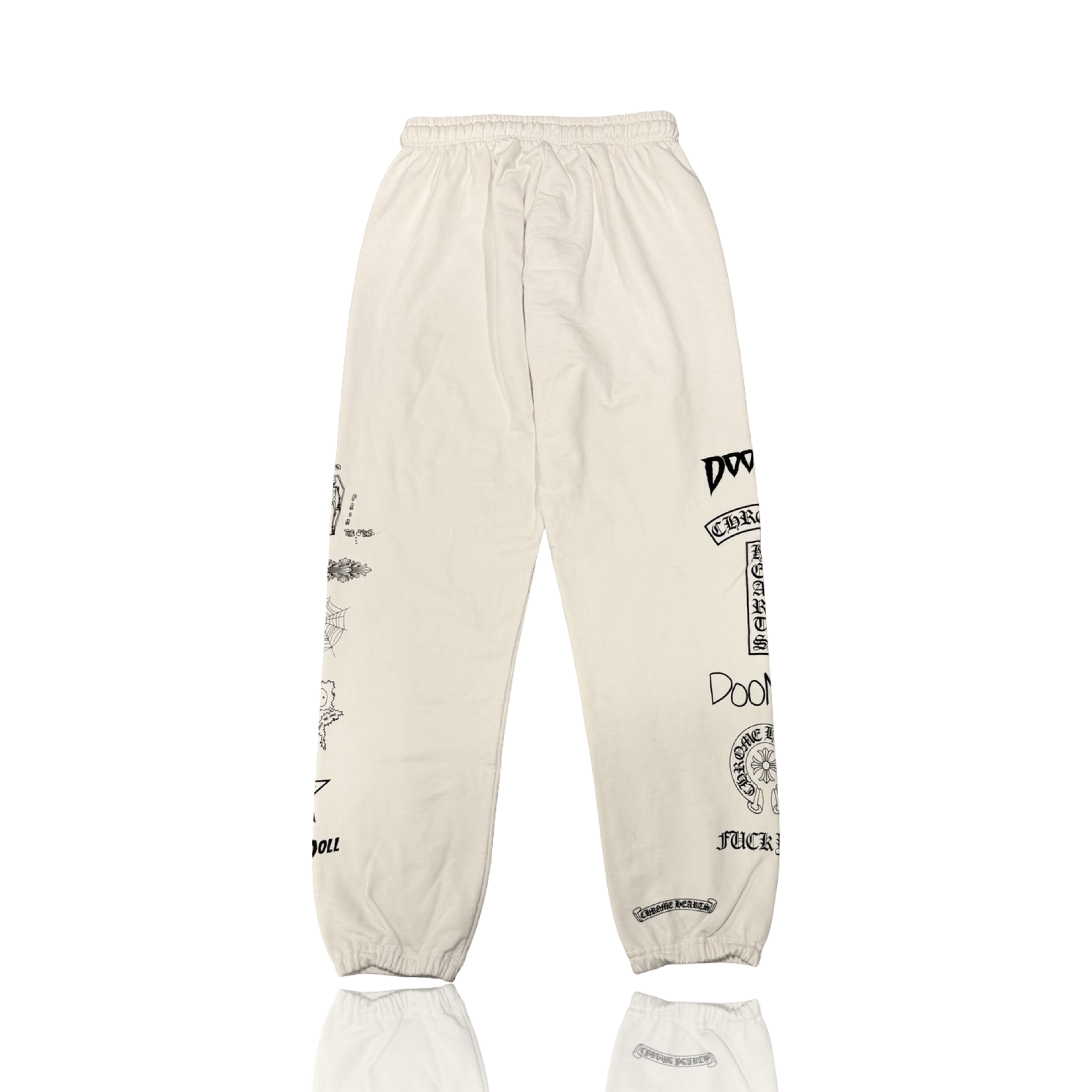 Chrome Hearts Deadly Doll Vine Hearts Sweatpants White