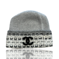 Chanel Cashmere CC Logo Beanie Grey/Black