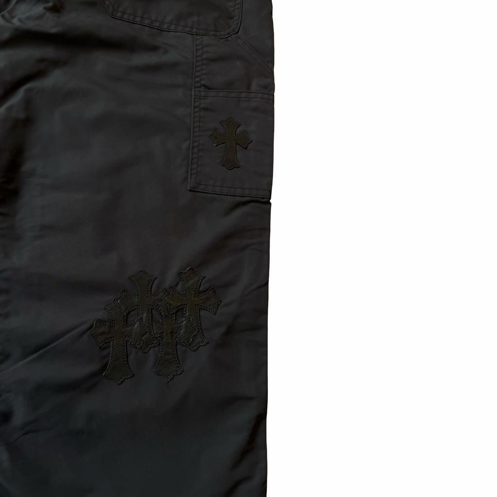 Chrome Hearts Leather Carpenter Nylon Pants Black Extra Patches