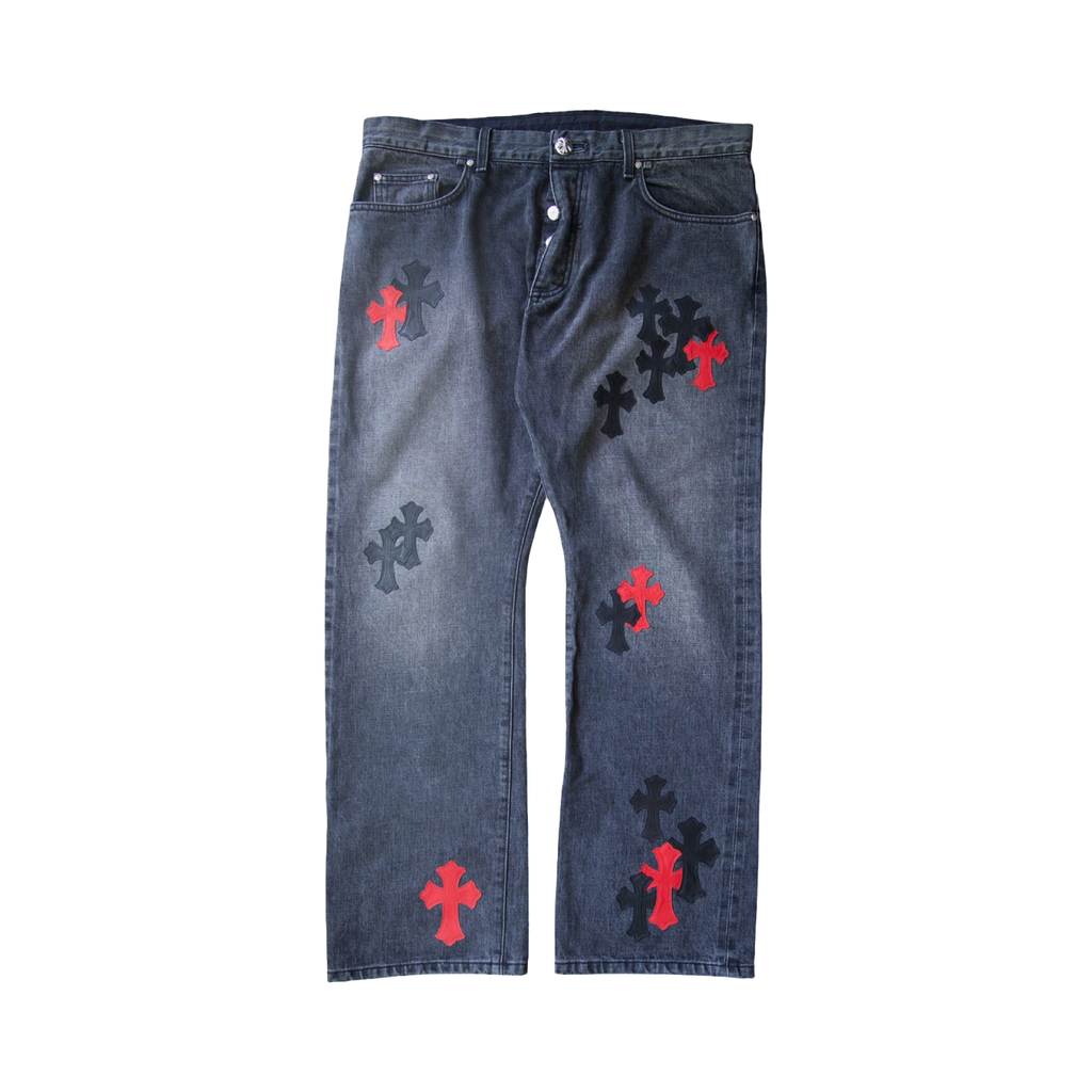 Chrome Hearts Levi's 501 Drake CLB Black & Red Cross Jeans Black