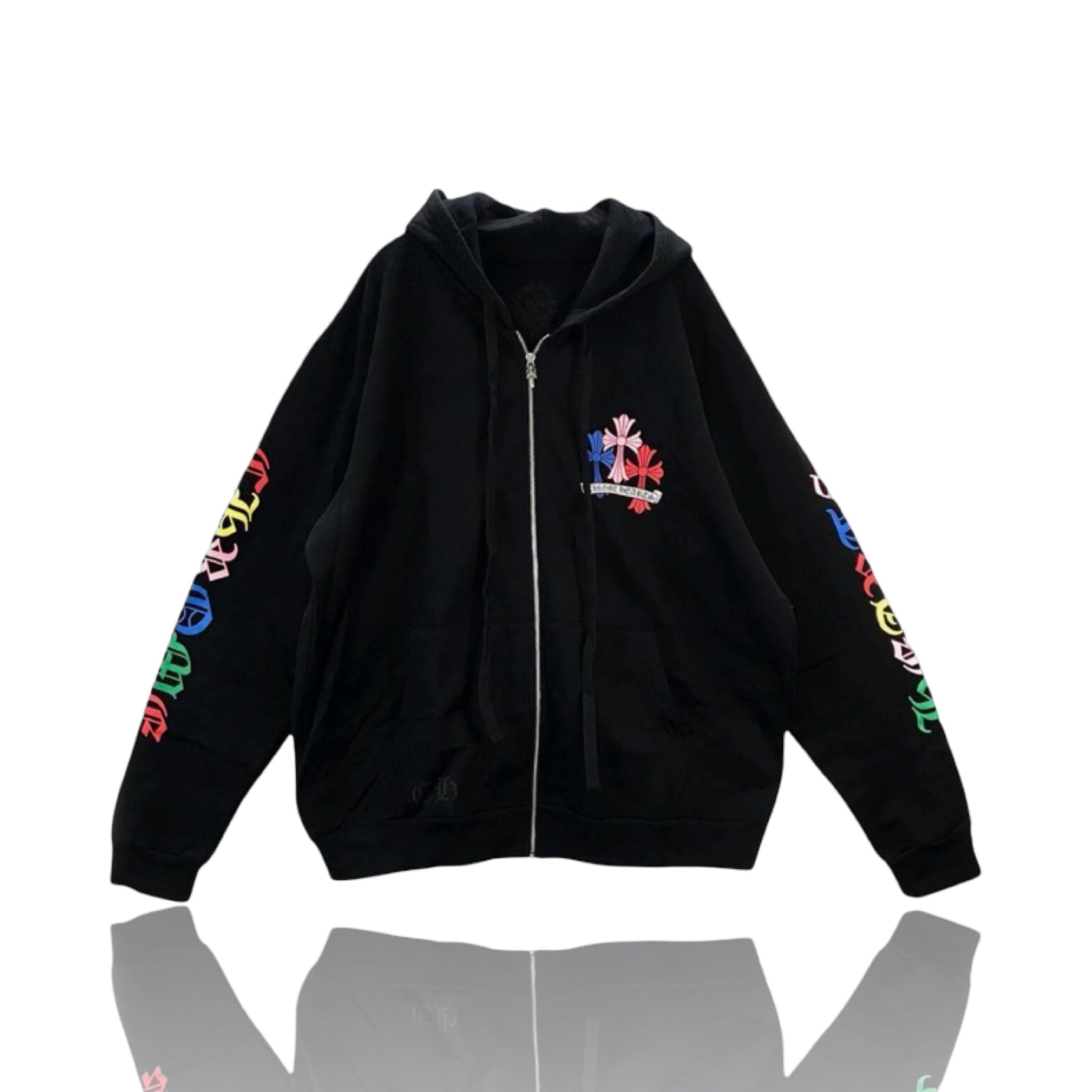 Chrome Hearts Multicolor Cemetery Cross Zip Up Hoodie