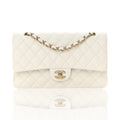 Chanel White Caviar Medium Classic Flap