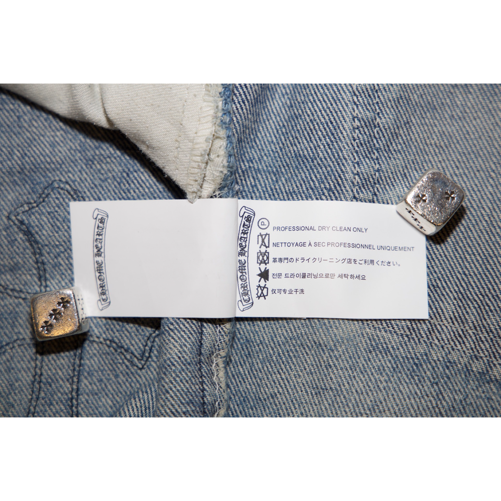 Chrome Hearts Levi's 517 Light Blue Black Cross Patch Jeans