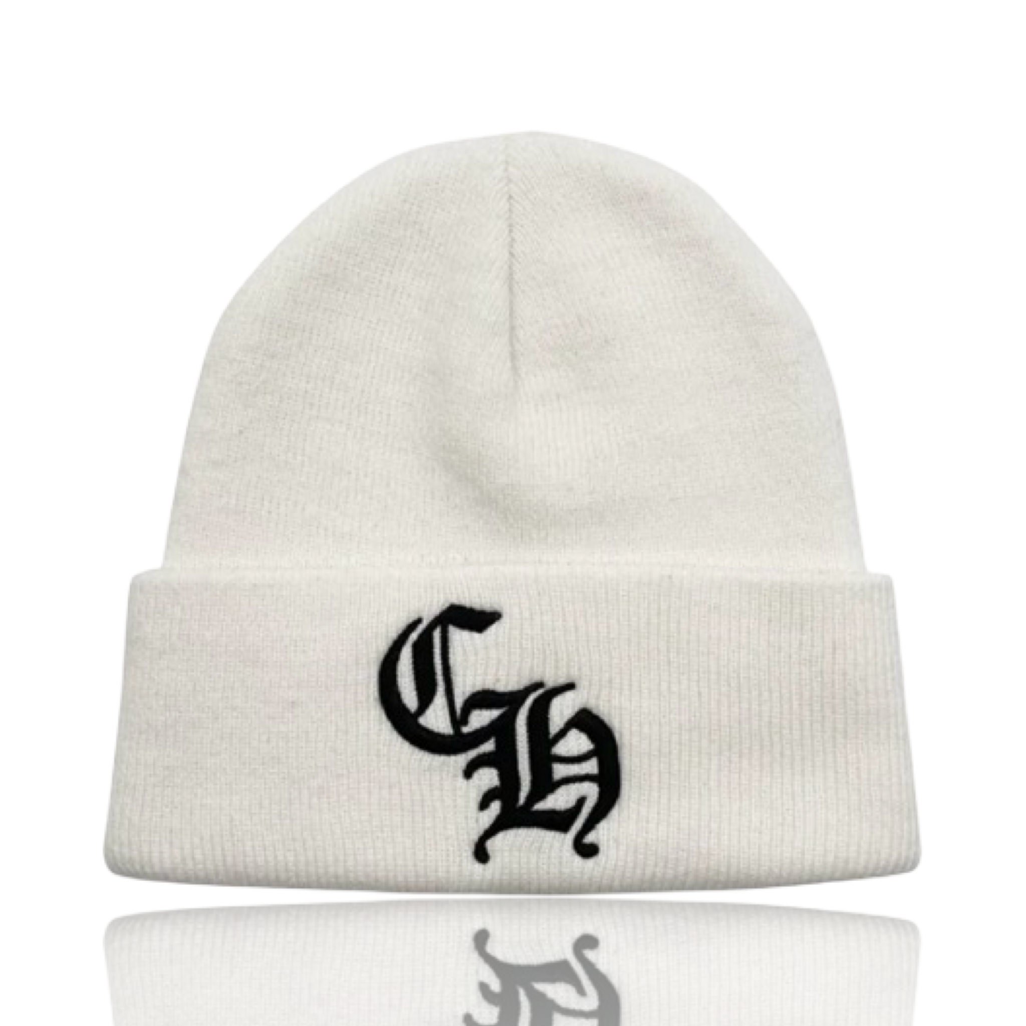 Chrome Hearts CH Logo Beanie White/Black
