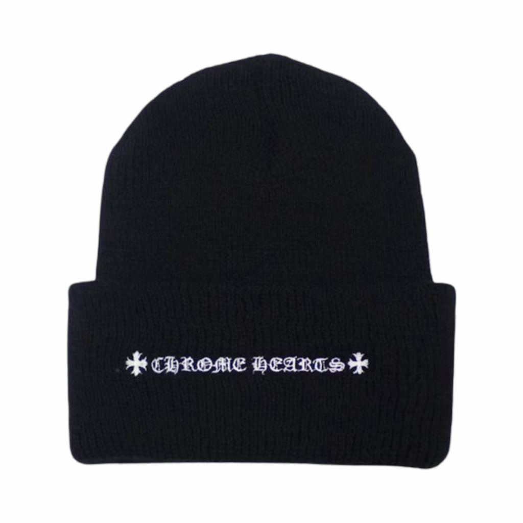 Chrome Hearts Plus Cross Beanie Black White