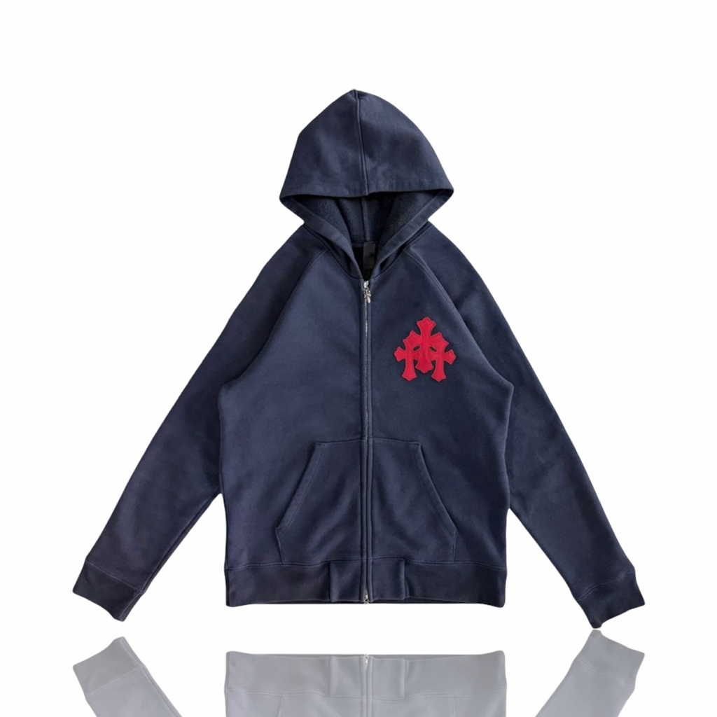 Chrome Hearts Paper Jam Zip Up Red/Navy