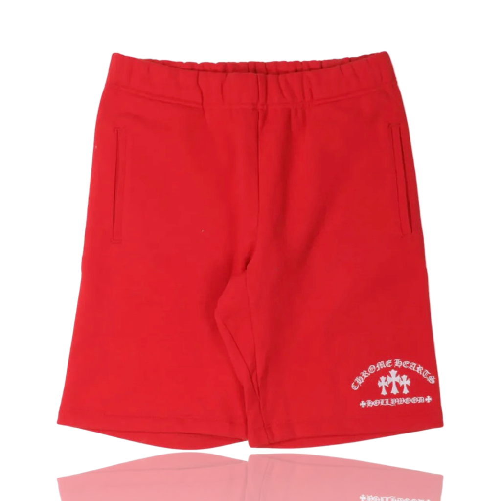 Chrome Hearts Cross Embroidered Sweat Shorts Red