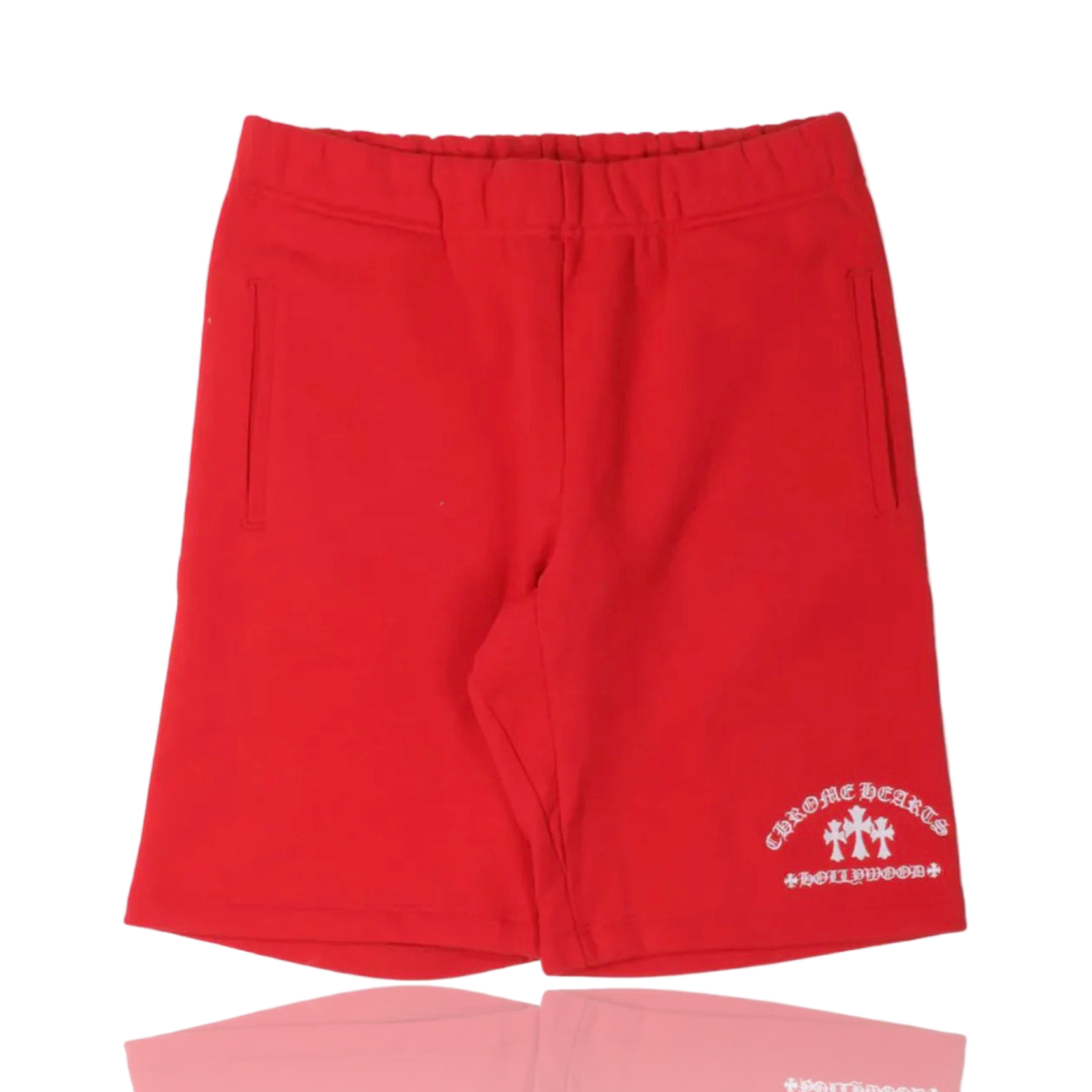 Chrome Hearts Cross Embroidered Sweat Shorts Red