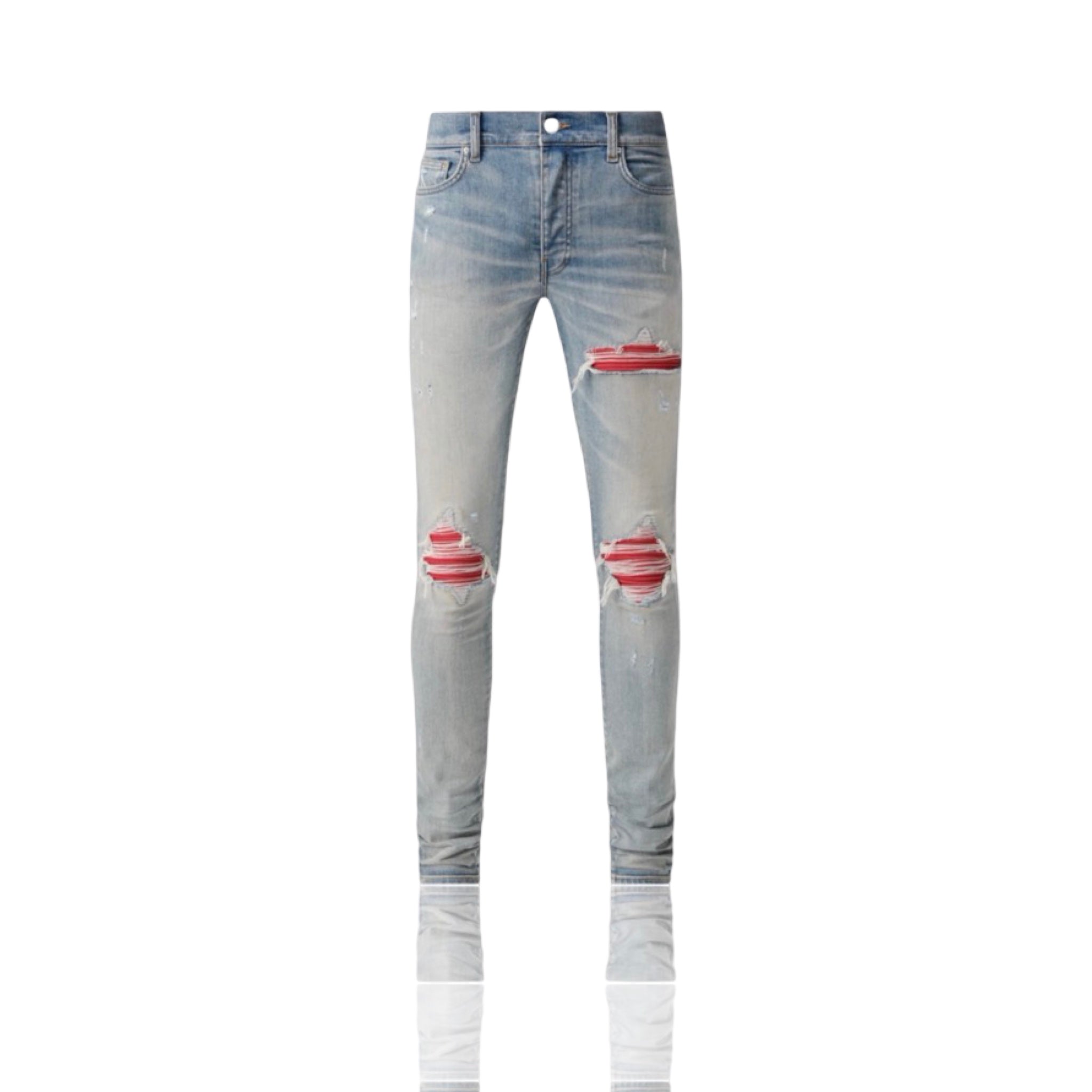 Amiri MX1 Clay Indigo Red Patch Denim