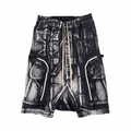 Rick Owens DRKSHDW Silver Waxed Bauhaus Shorts