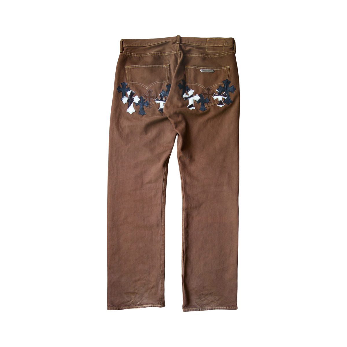 Chrome Hearts Levi's 501 Zebra Cross Patch Jeans Brown