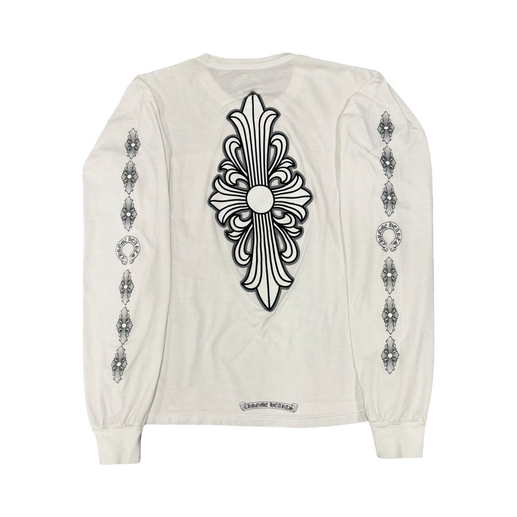 Chrome Hearts Floral Cross Multi Logo Long Sleeve White