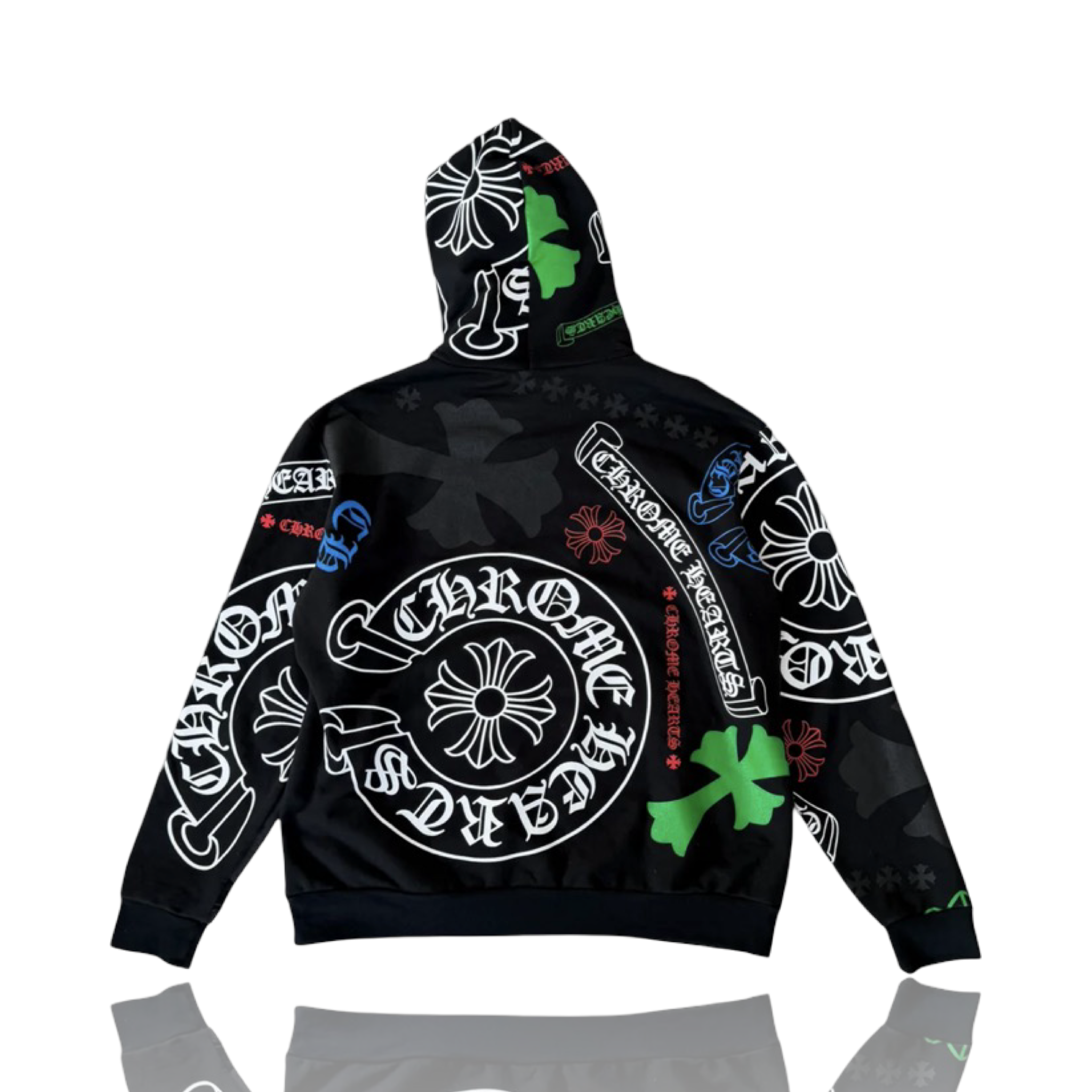 Chrome Hearts Stencil Multi Cross Horseshoe Hoodie Black