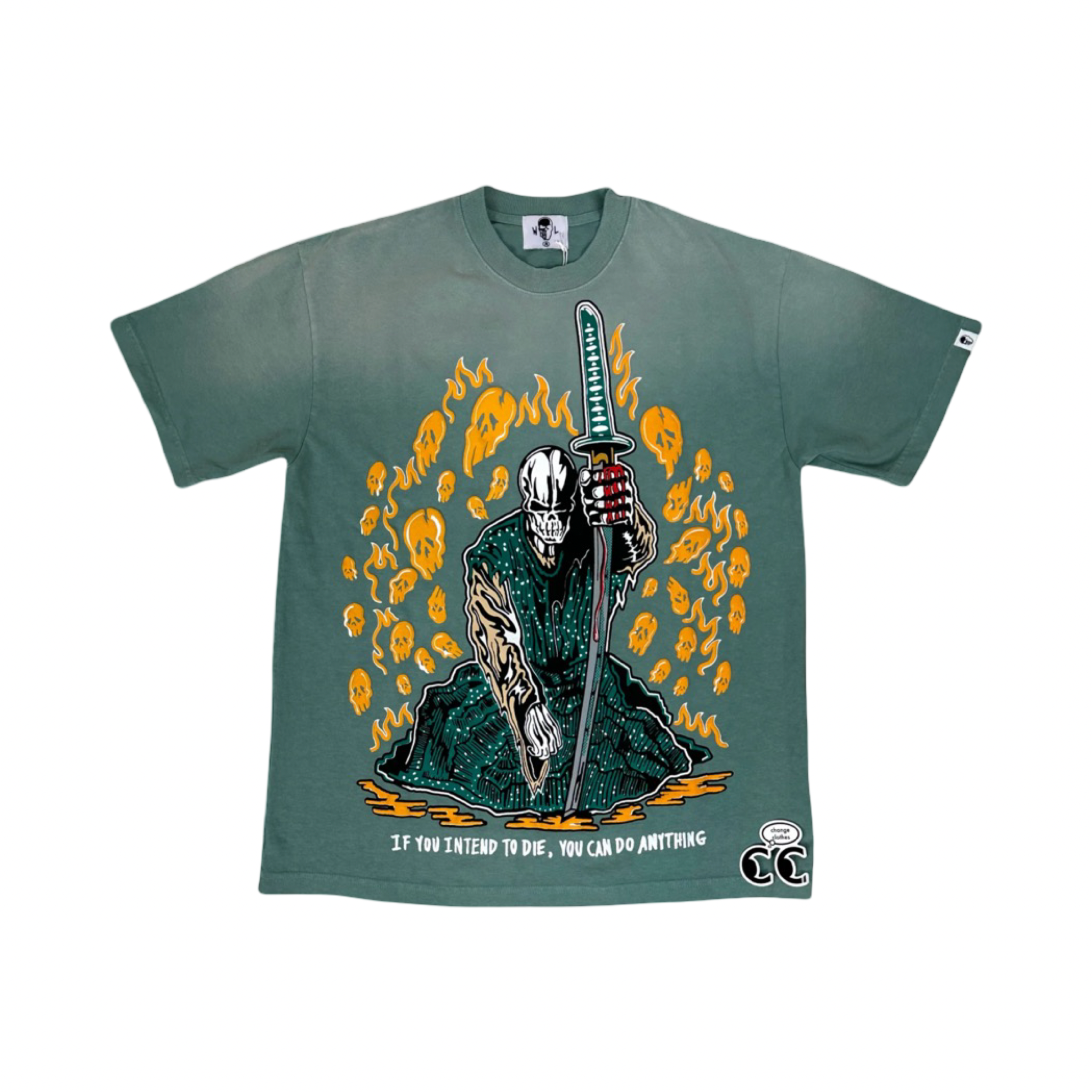 Warren Lotas Orange Skulls Tee