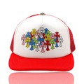 Chrome Hearts Multicolor Cemetery Cross Trucker Red