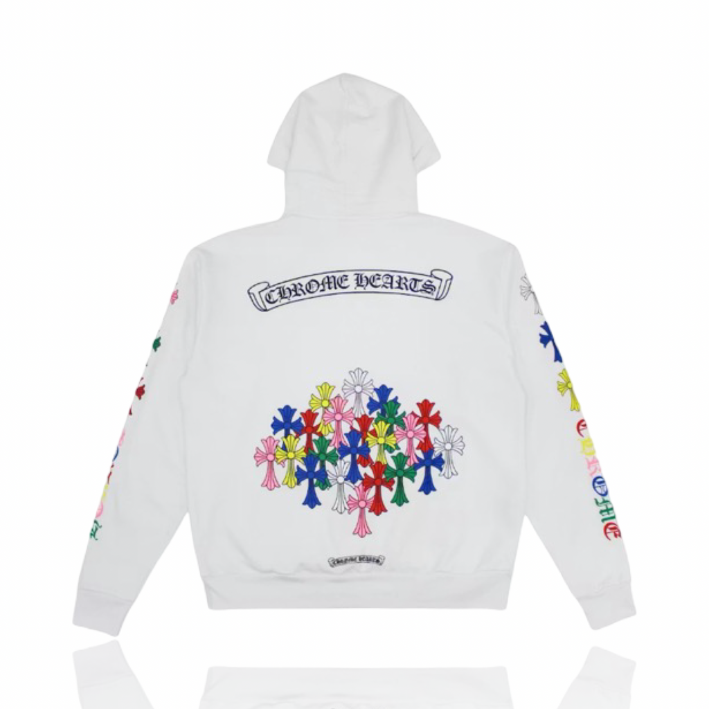 Chrome Hearts Multicolor Cemetery Print Hoodie White