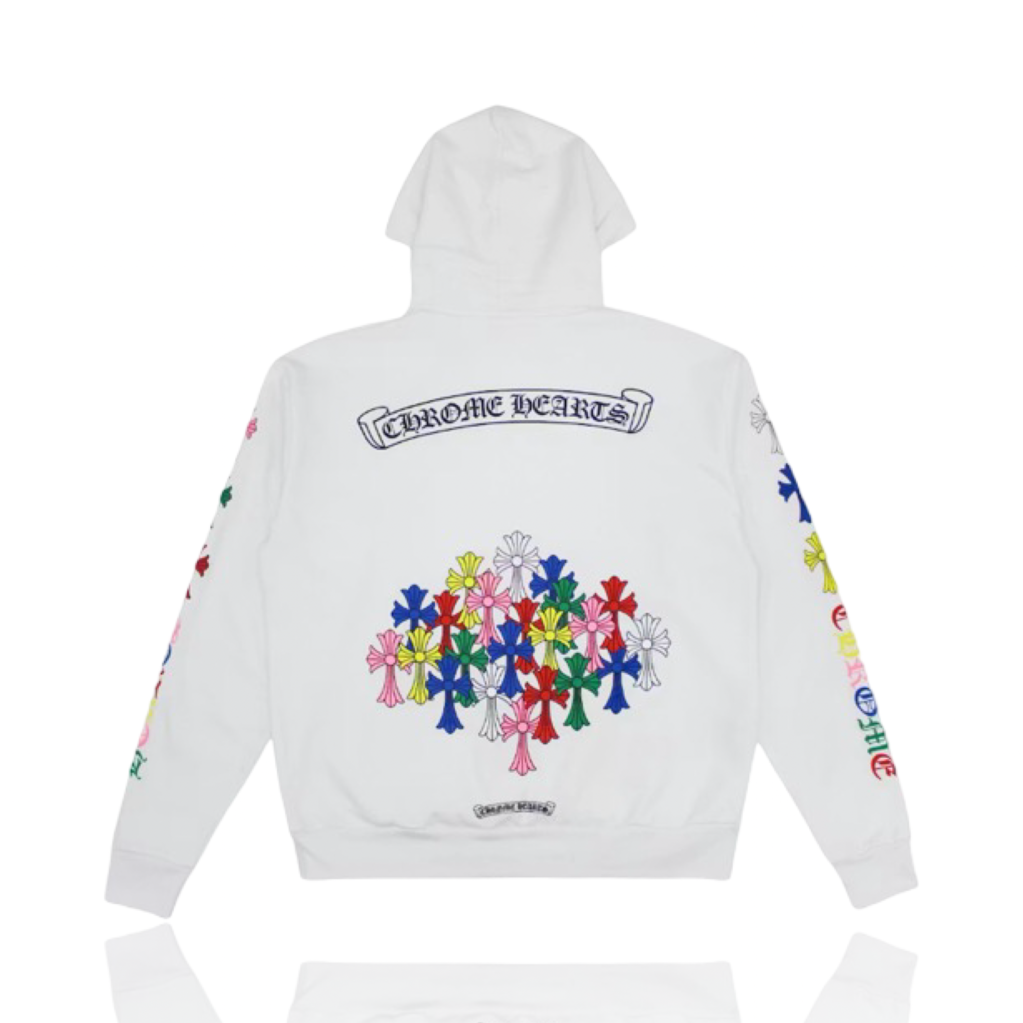 Chrome Hearts Multicolor Cemetery Print Hoodie White