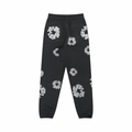 Denim Tears Rhinestone Cotton Wreath Sweatpants Vintage Black