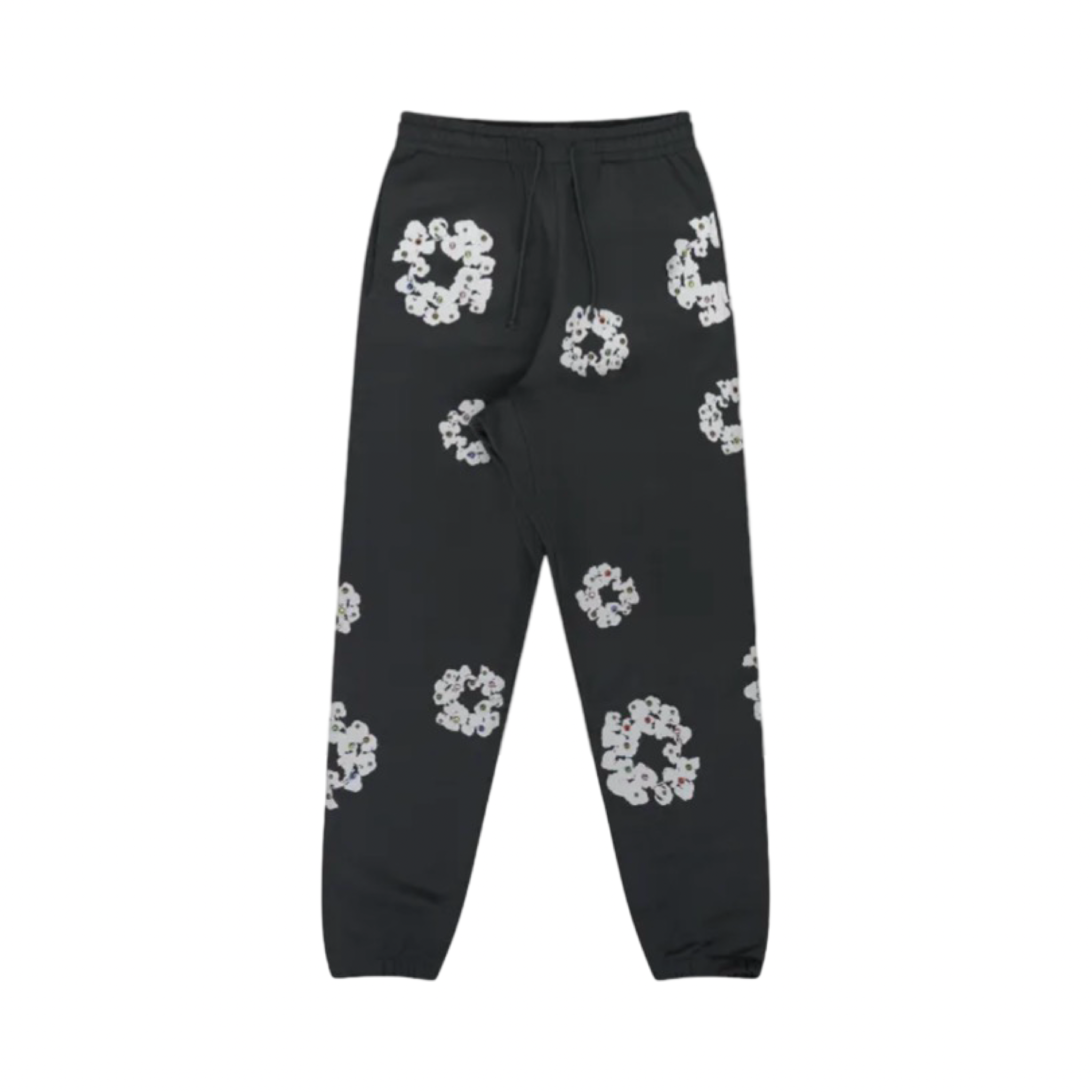 Denim Tears Rhinestone Cotton Wreath Sweatpants Vintage Black