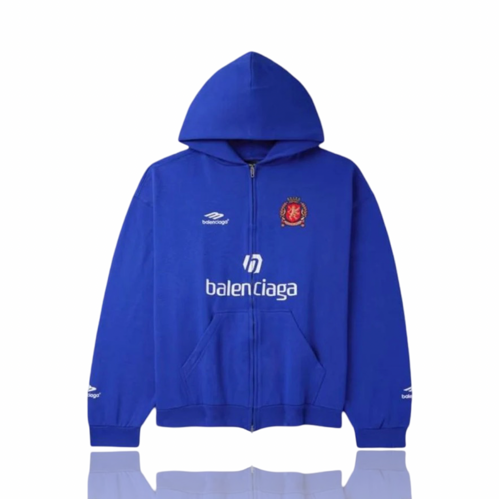 Balenciaga Manchester United Zip Up Hoodie Blue