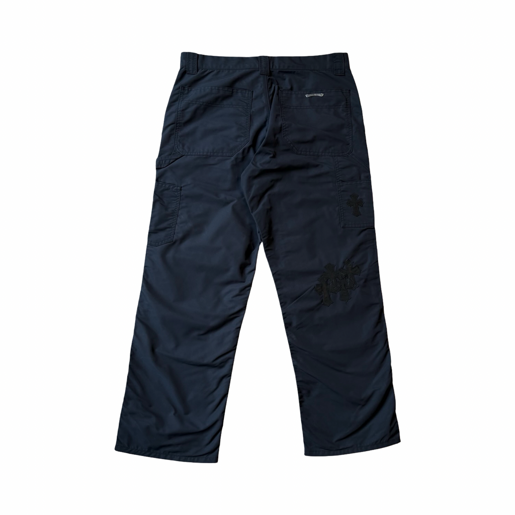 Chrome Hearts Leather Carpenter Nylon Pants Black Extra Patches