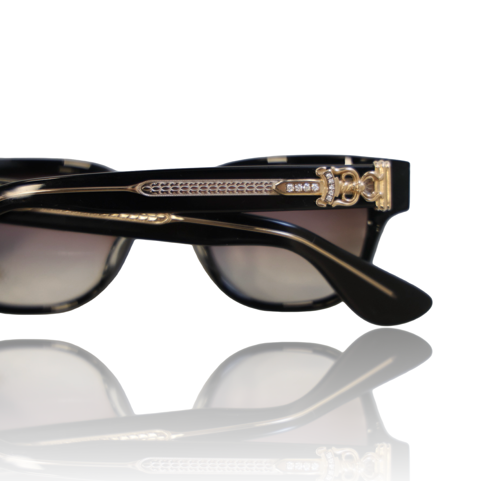 Chrome Hearts Diamond Cuntvoluted Glasses Black/Gold