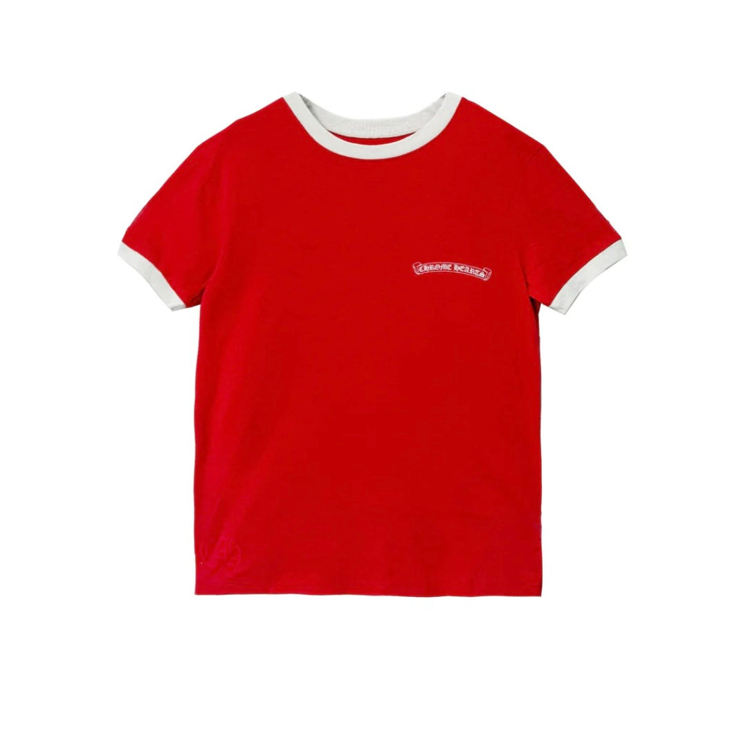 Chrome Hearts Red＆White Horseshoe Roller Tee