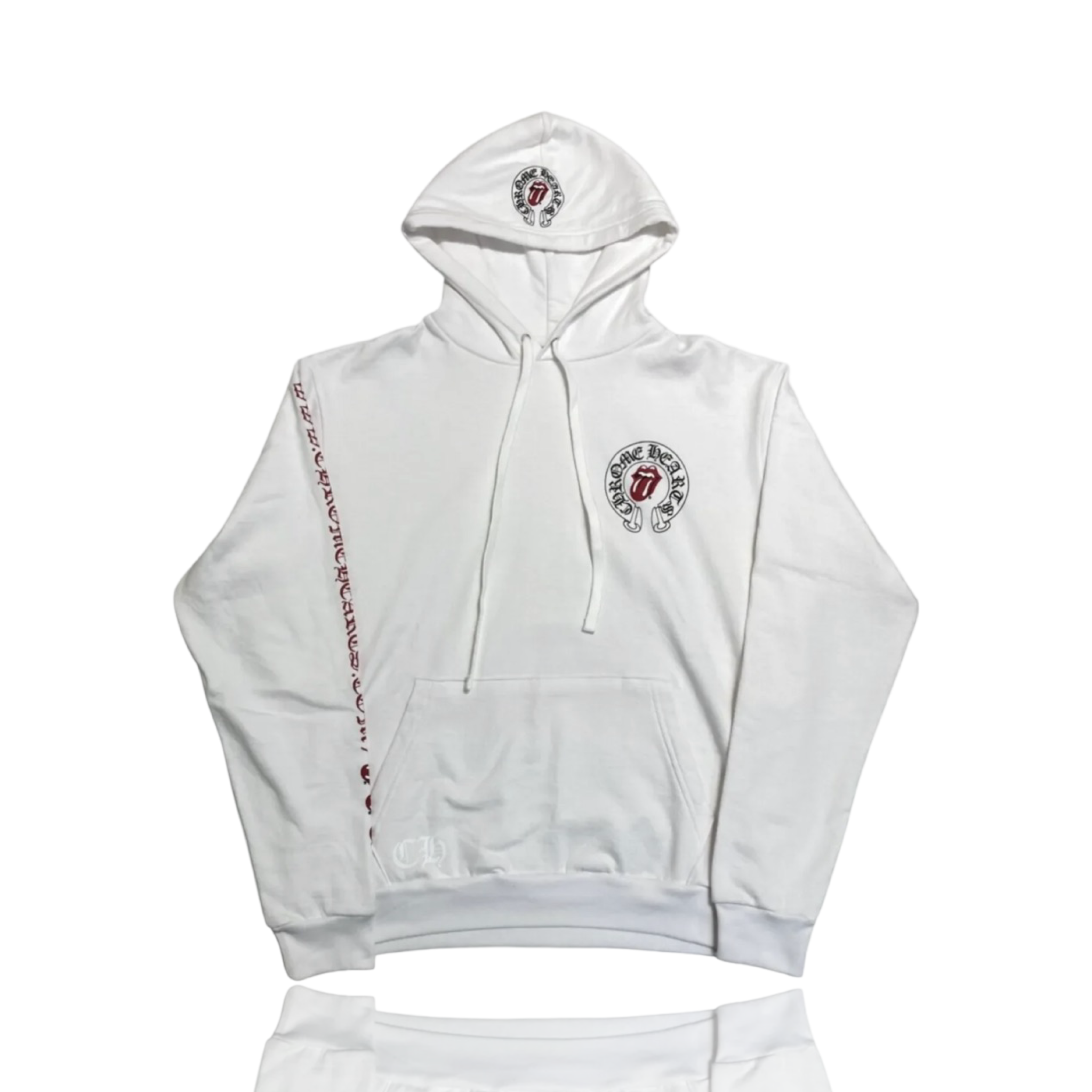Chrome Hearts Rolling Stone Lips Hoodie White